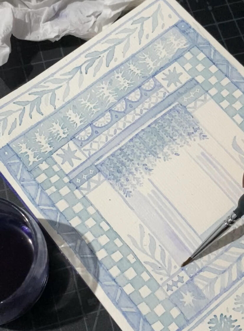 On watercolour paper